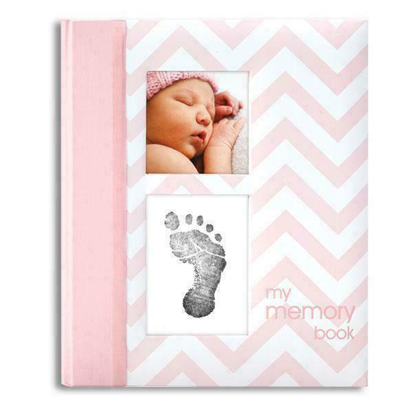 Pearhead Chevron Babybook - Pink memory new pink