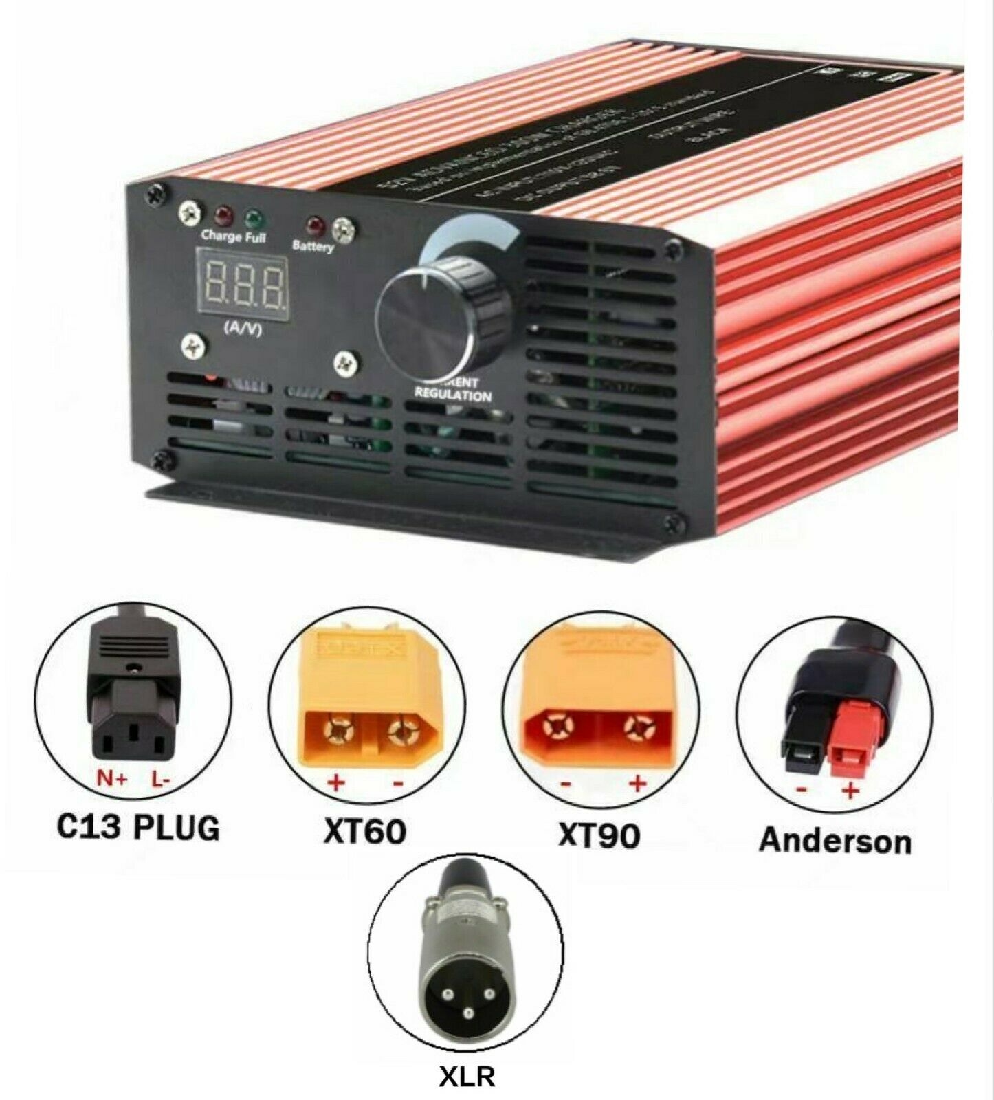 48V Battery Charger 3A-12A Adjustable Lithium for ebike scooter (Super Fast)