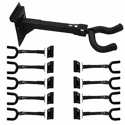 10ct Guitar Hanger 3” OC Slatwall Movable Bracket Adjustable Soft Foam Neck Hook
