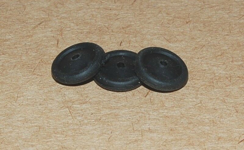 Dinky 42b, 43c and 44b Black tires for Motorcycle with Side Car - Set of 3