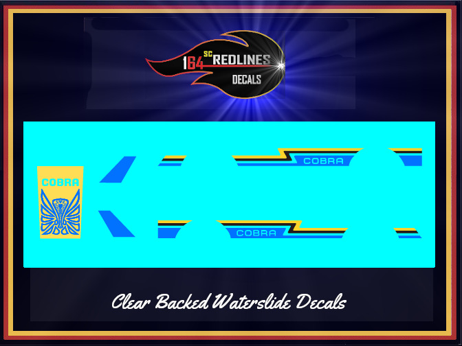 1980 Hot Wheels Redline 'Turbo Mustang' India Blue Replica Decal SCR-0699