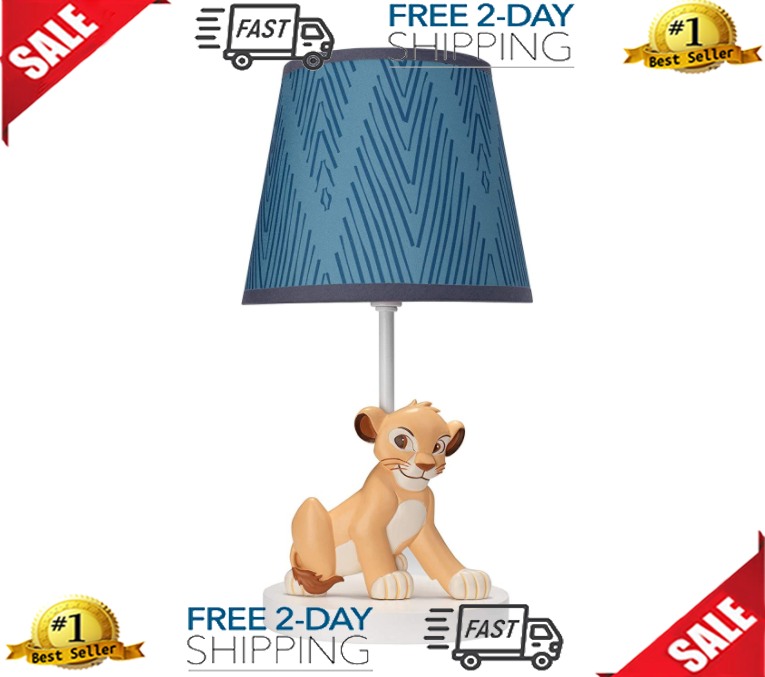 Lambs & Ivy Lion King Adventure Lamp with Shade & Bulb Blue