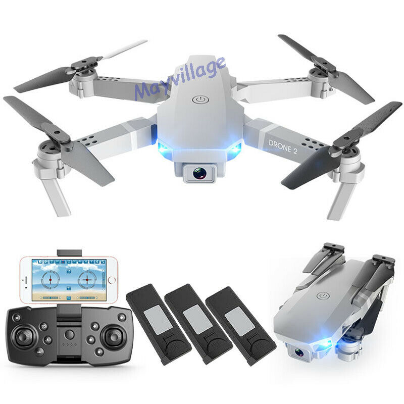 FPV Wifi RC Drone Wide Angle HD 4K Camera Foldable Quadcopter Selfie + 3 Battery