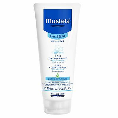 Mustela 2 in 1 Cleansing Gel, Baby Body & Hair Cleanser for Normal Skin, Tear-Fr