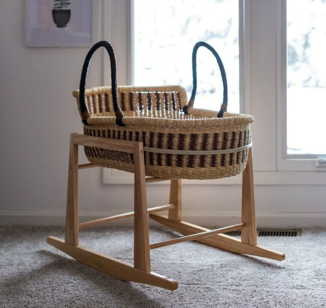 Moses Basket STAND- Rocking Stand - Brand New in Box - Solid Pine - BabaTree