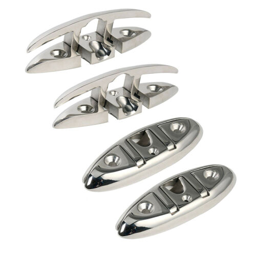 4 Pack Boat Flip Up Folding Dock Mooring Cleat 316 Marine Stainless Steel-6 Inch