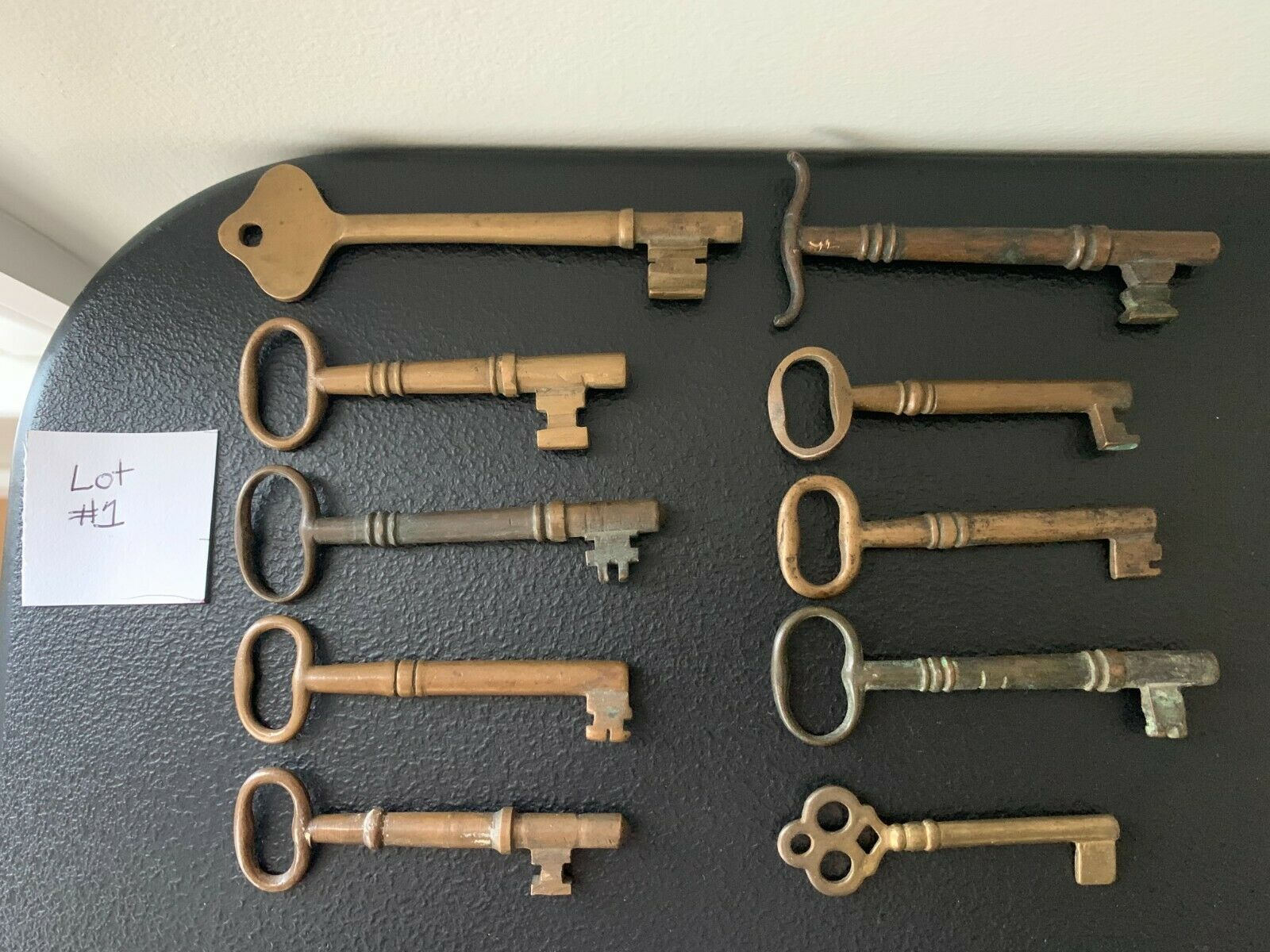 Antique Vintage Lot of (10) BRASS Skeleton Keys - KEY LOT #1