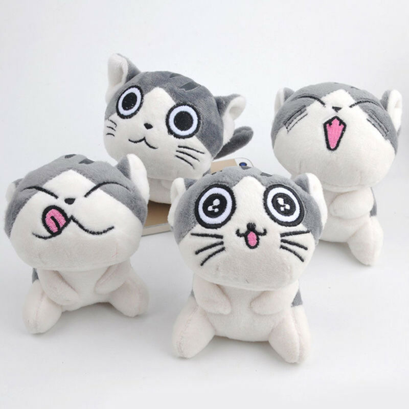 Random Cute Cat Doll Plush Toy mobile phone pendant Animal Key chain Keyring