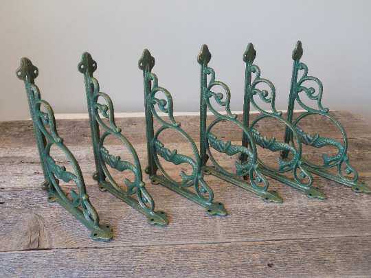 6 Cast Iron MERMAID Brackets Garden Braces Shelf Bracket Corbels Beach Nautical