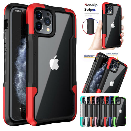 For iPhone 12 Pro Max 11 XS XR 8 7 SE2 Hybrid Shockproof Bumper Clear Case Cover