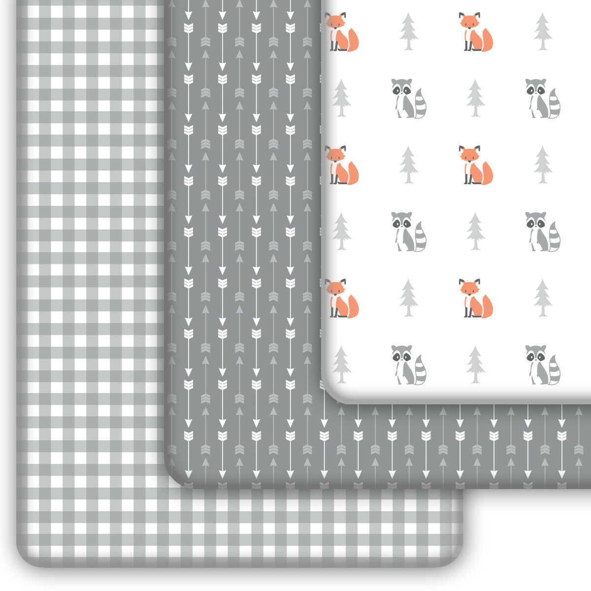 Pack N Play Sheets 3-Pack | Mini Crib Sheets Set for Playard Mattress | Woodland