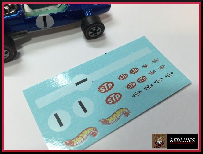 1969 Hot Wheels Redline 'Brabham-Repco F1 Reproduction Decal SCR-0308