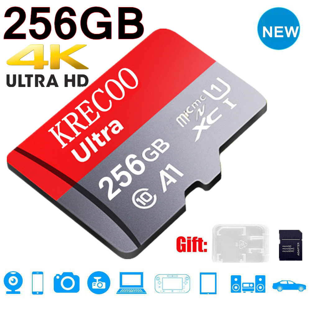 256GB High Speed Micro Memory SD Card Fast 4K Class10 Flash TF Card with Adapter