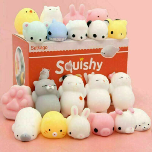 10Pcs Kids Animal Squishies Mochi Kawaii Toys Squeeze Stretch Stress Squishy
